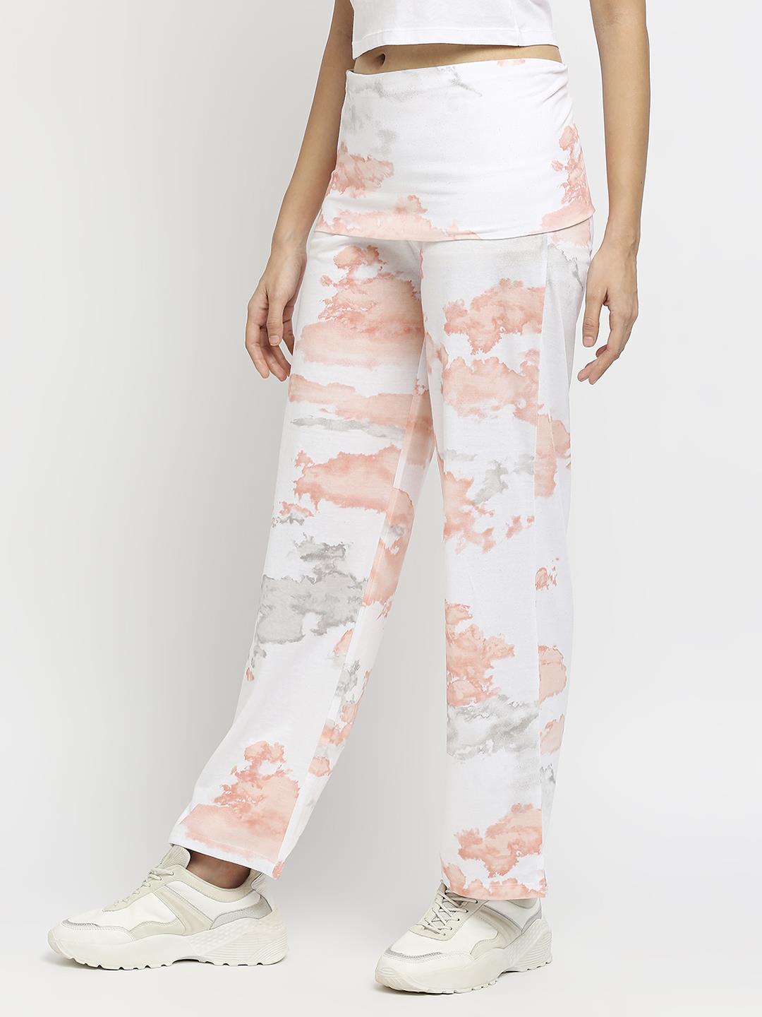 Effy Roll Top Pant In White Cloud Glitter - Our Better Planet