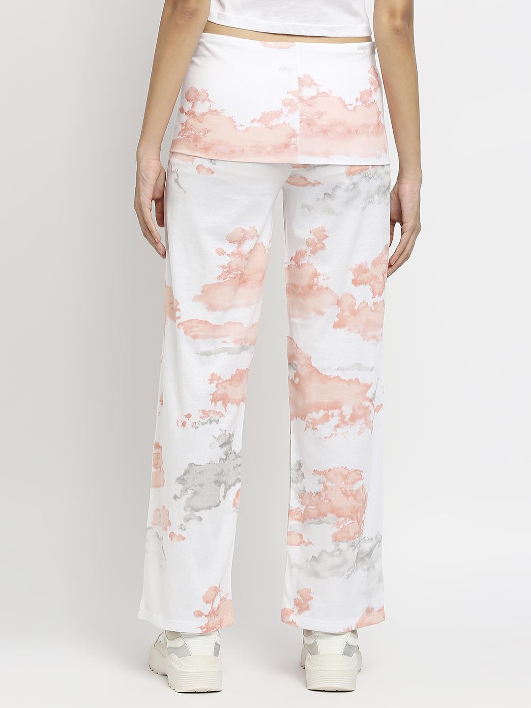 Effy Roll Top Pant In White Cloud Glitter - Our Better Planet