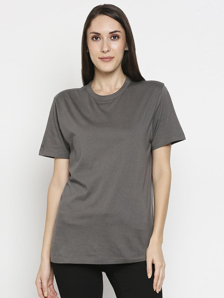 Effy T- Shirt in Grey Glitter Print - Our Better Planet