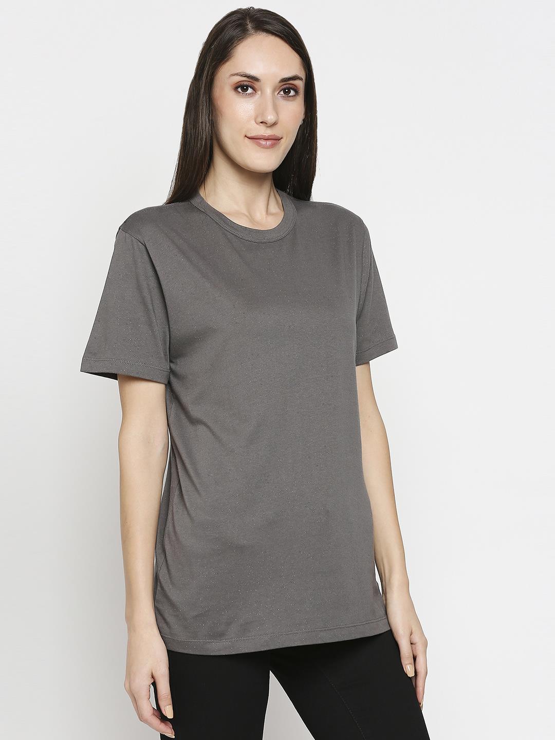 Effy T- Shirt in Grey Glitter Print - Our Better Planet