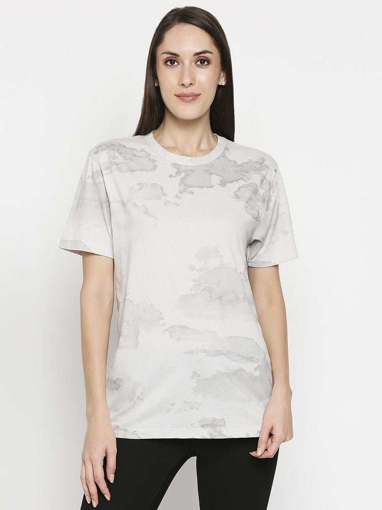 Effy T- Shirt in neutral cloud glitterprint - Our Better Planet