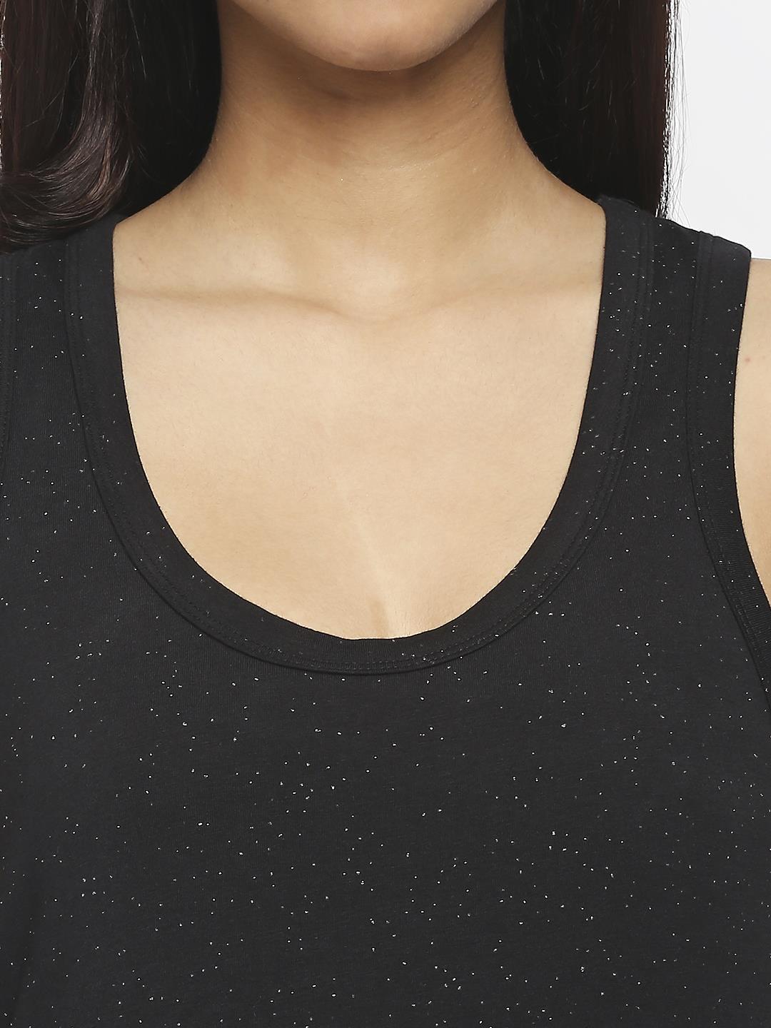 Effy Tank Dress In Black Glitter - Our Better Planet