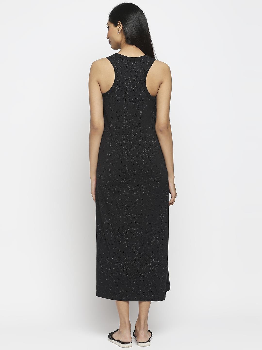 Effy Tank Dress In Black Glitter - Our Better Planet