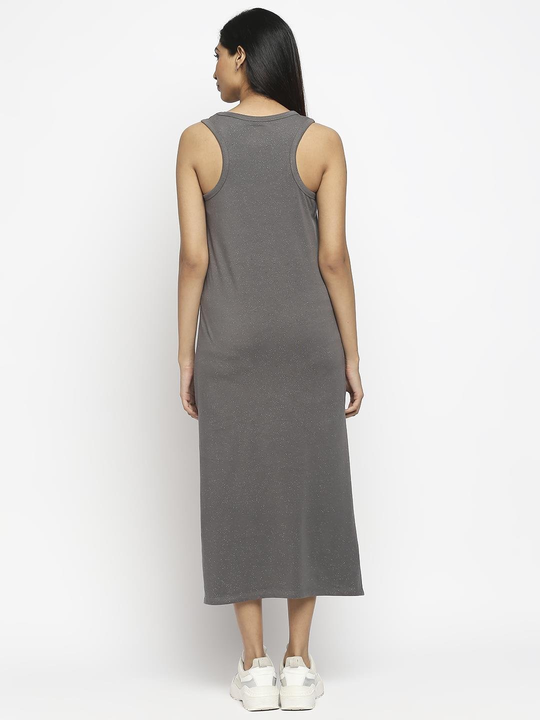 Effy Tank Dress In Grey Glitter - Our Better Planet