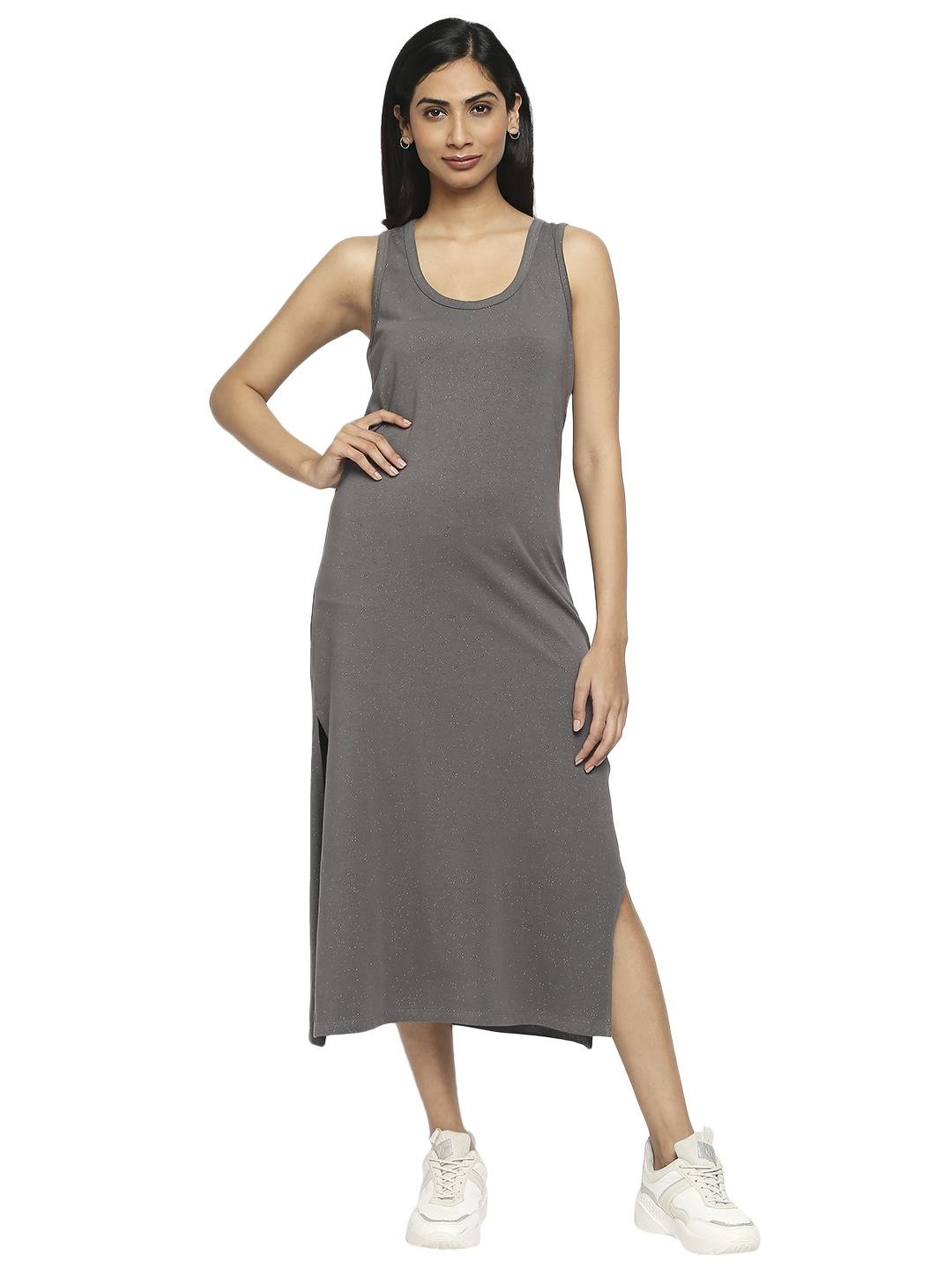 Effy Tank Dress In Grey Glitter - Our Better Planet