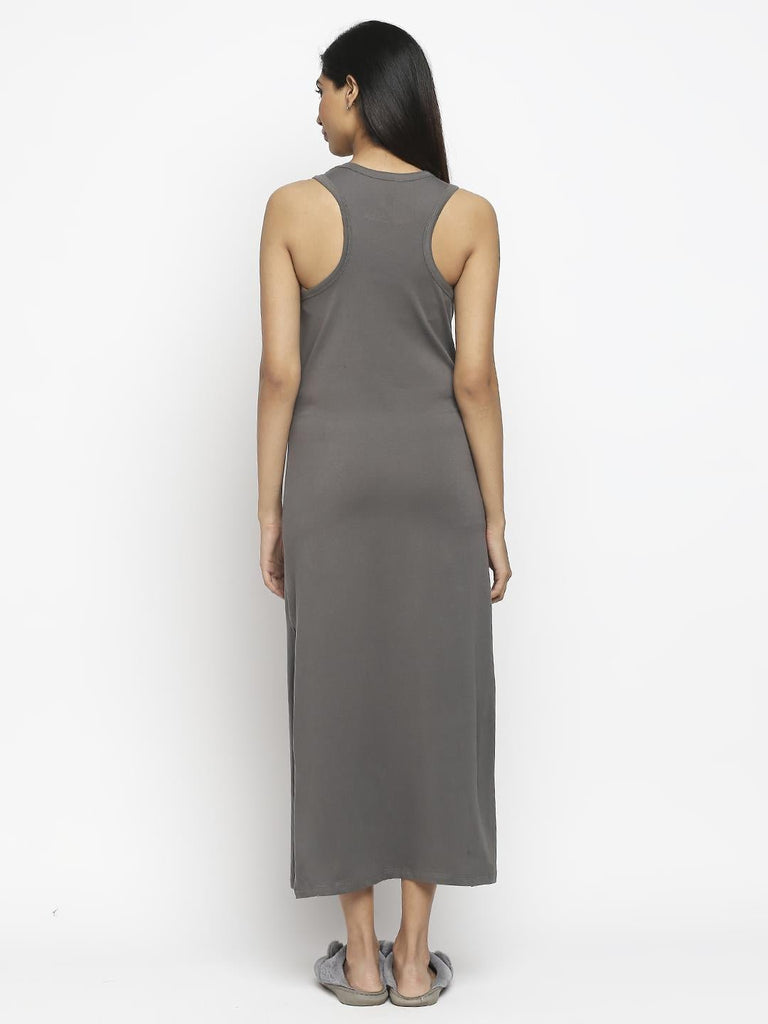 Effy Tank Dress In Grey Solid - Our Better Planet