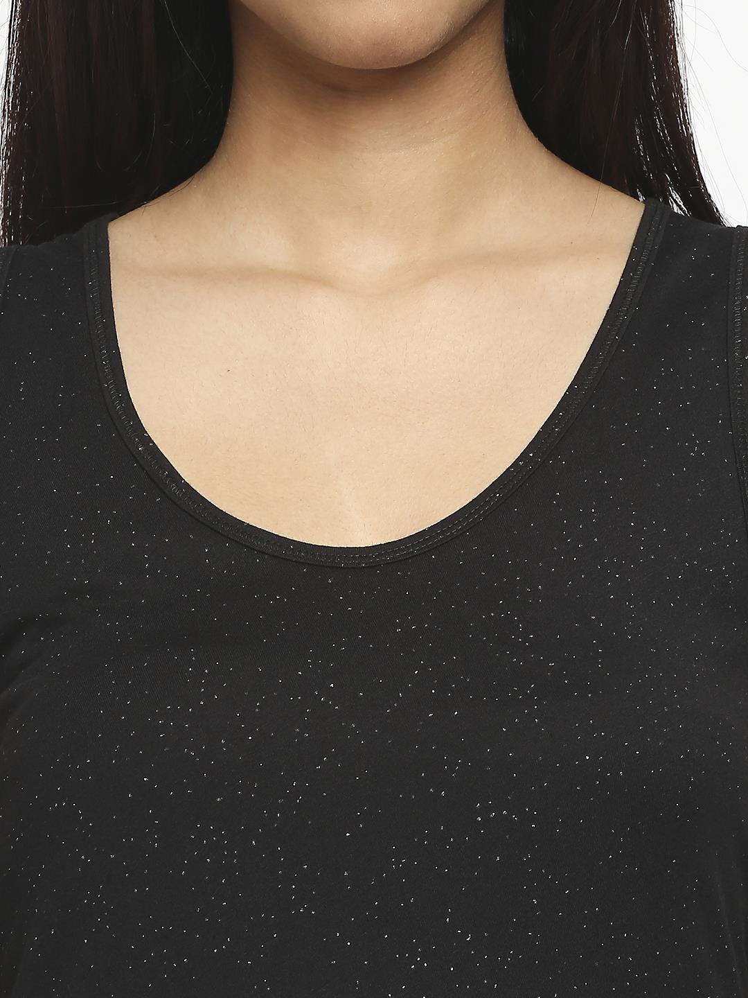 Effy Tank Top In Black Glitter - Our Better Planet