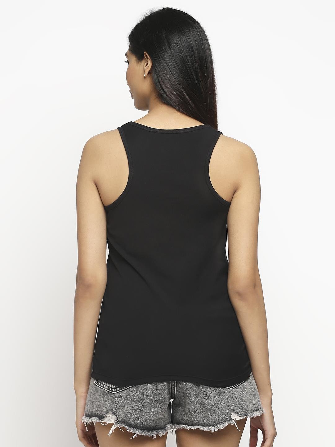 Effy Tank Top In Black Solid - Our Better Planet