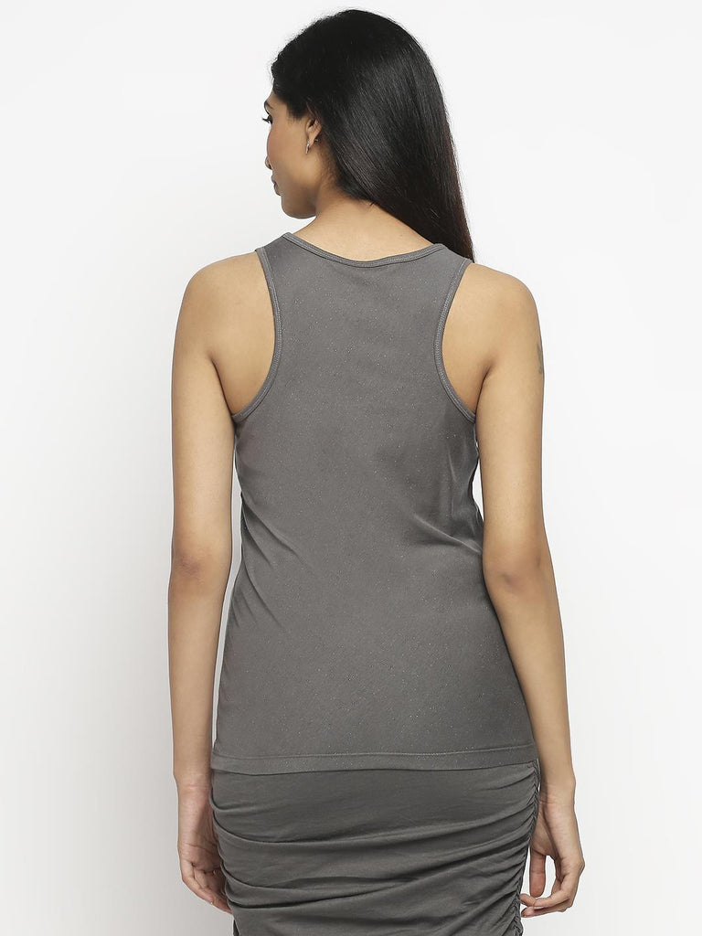 Effy Tank Top In Grey Glitter - Our Better Planet