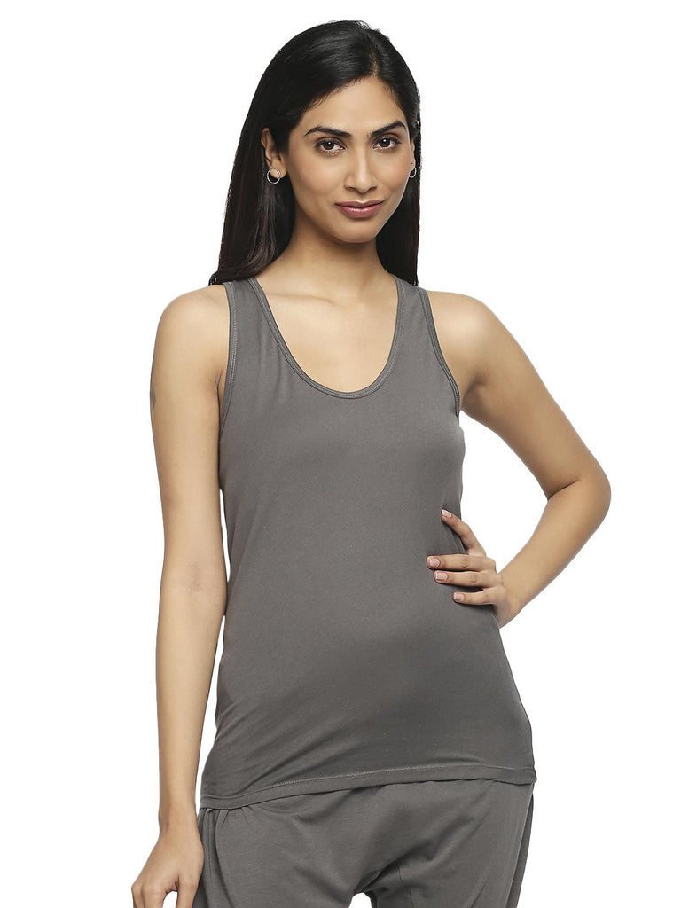 Effy Tank Top In Grey Solid - Our Better Planet