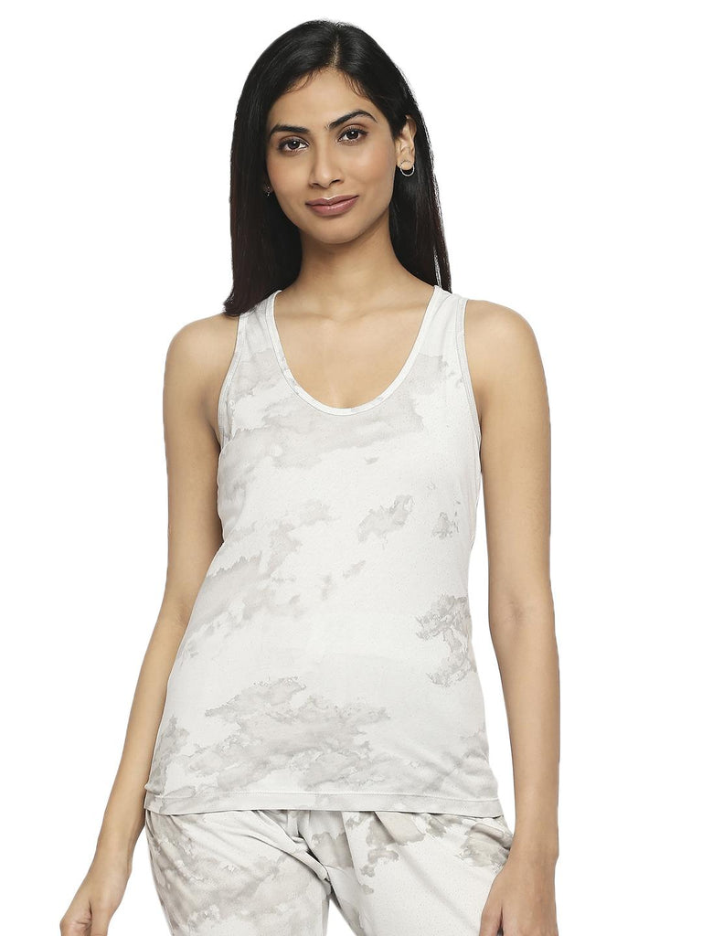 Effy Tank Top In Neutral Cloud Glitter - Our Better Planet