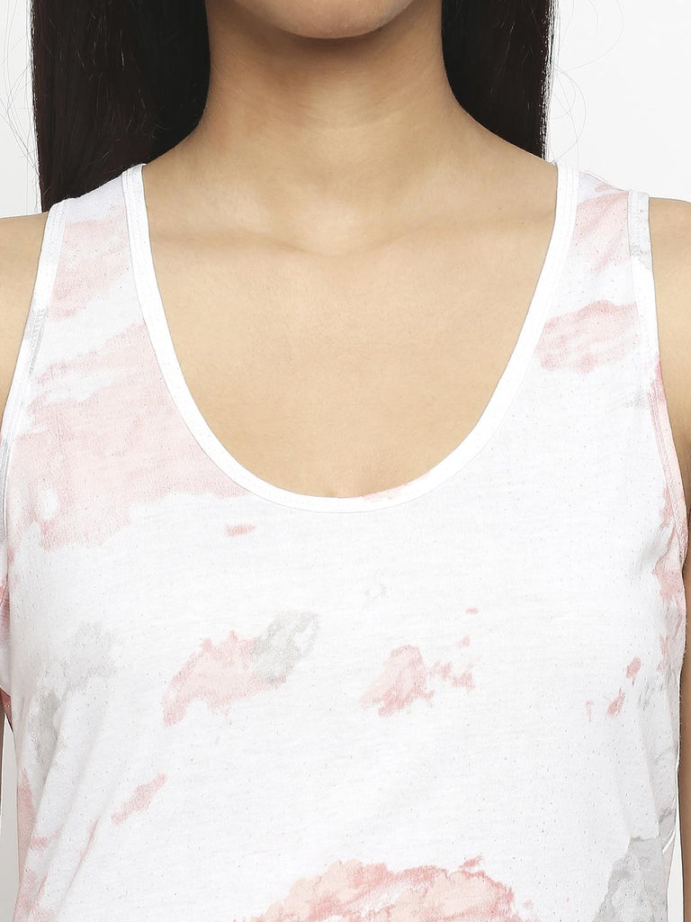 Effy Tank Top In White Cloud Glitter - Our Better Planet