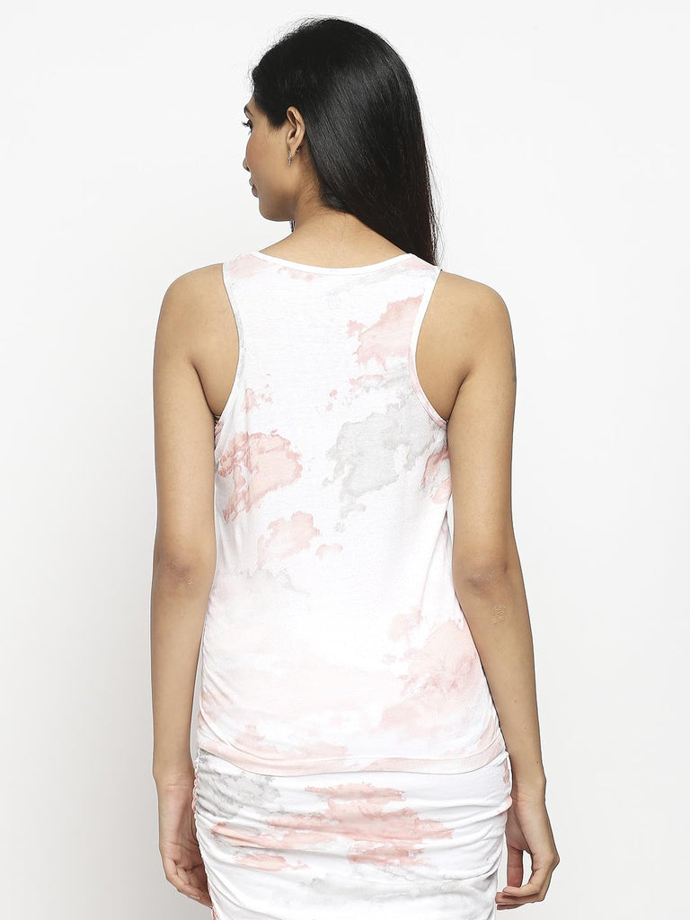 Effy Tank Top In White Cloud Glitter - Our Better Planet