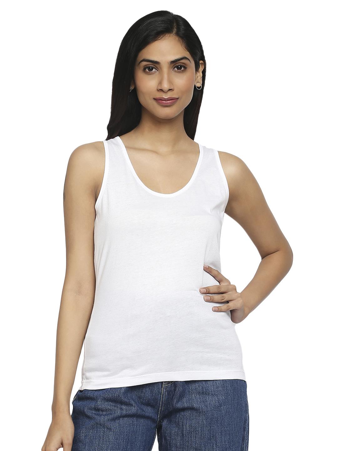 Effy Tank Top In White Glitter - Our Better Planet