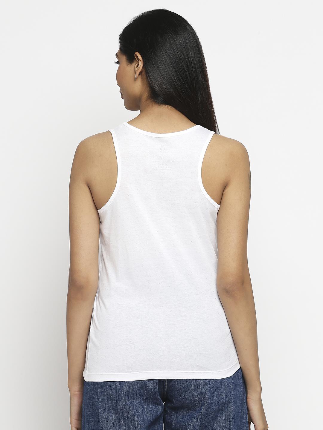 Effy Tank Top In White Glitter - Our Better Planet