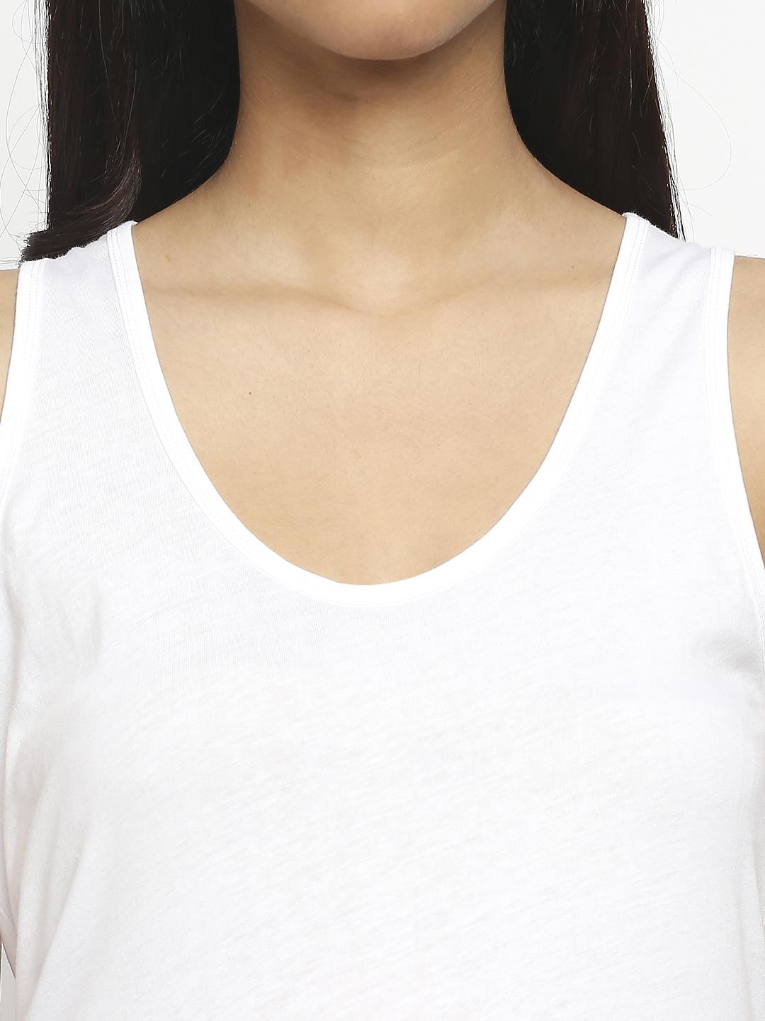 Effy Tank Top In White Solid - Our Better Planet