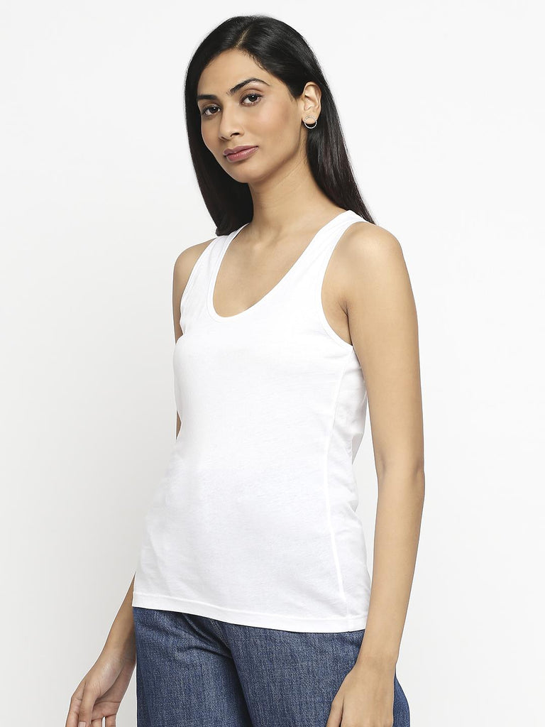 Effy Tank Top In White Solid - Our Better Planet