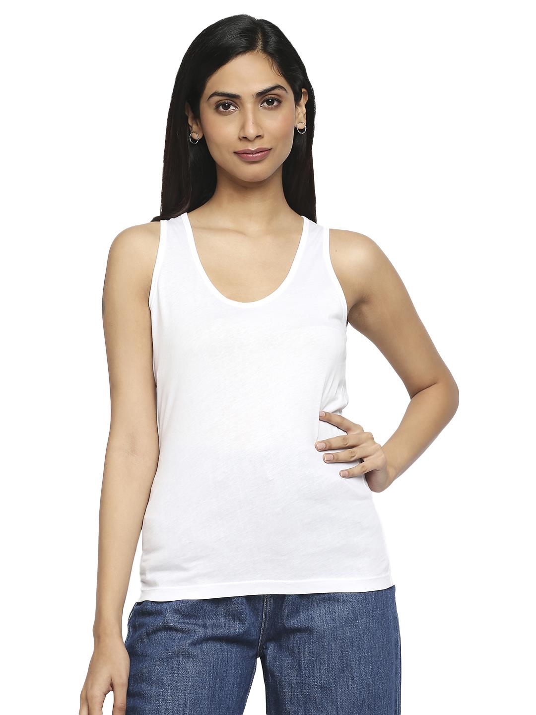 Effy Tank Top In White Solid - Our Better Planet