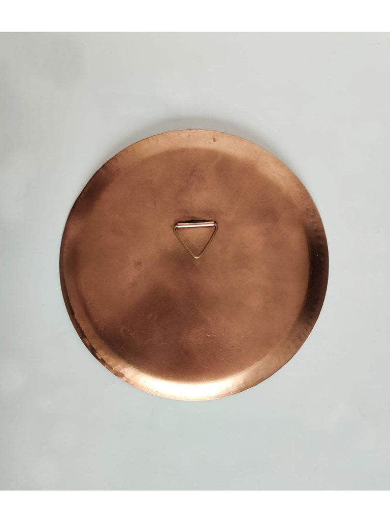 Ekibeki Copper Enamel Wall Plate Brown lotus in a jali - Our Better Planet
