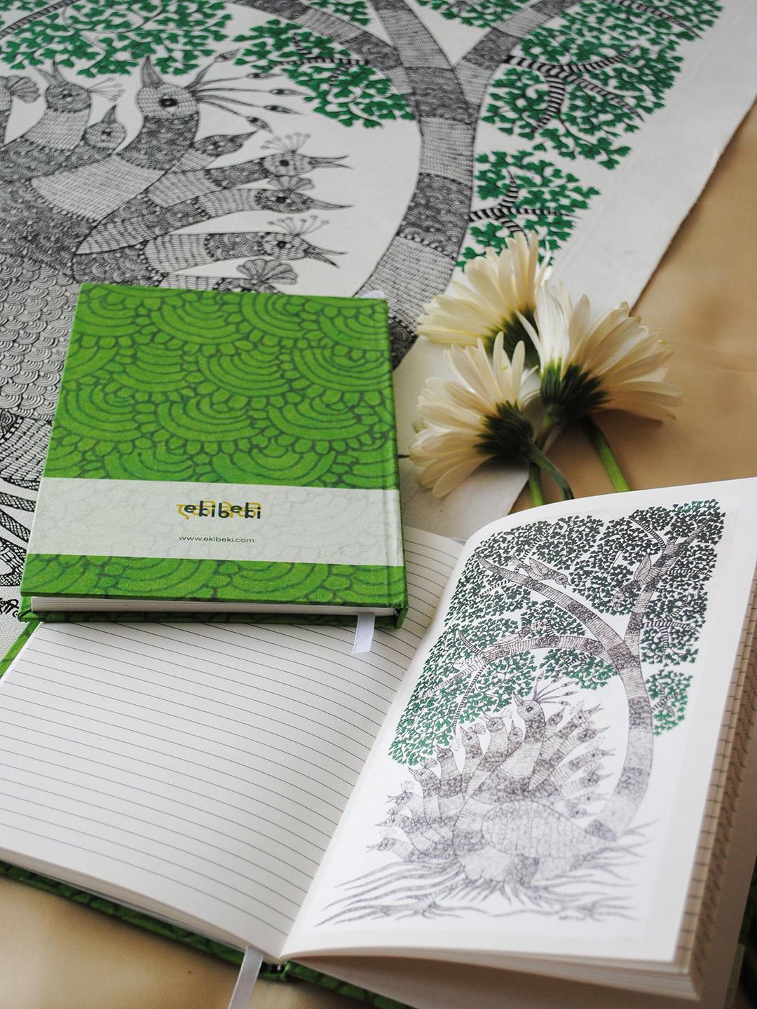 Ekibeki Ekibeki Gond Wagobha Journal 1Pcs Notebook Green - Our Better Planet