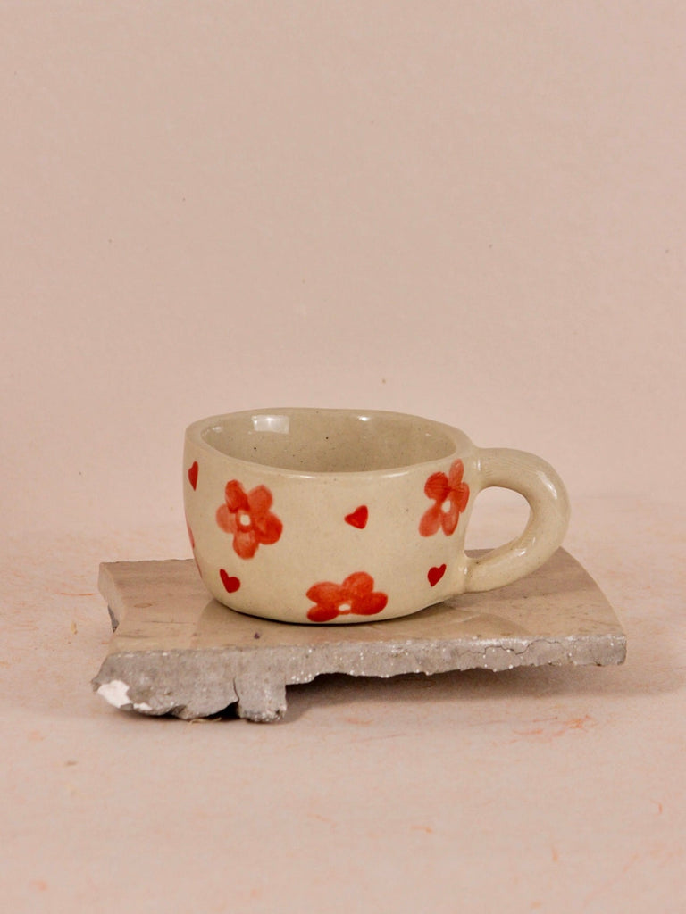 Floral Hand-painted Ceramic Coffee / Tea Cup - TOH - Our Better Planet