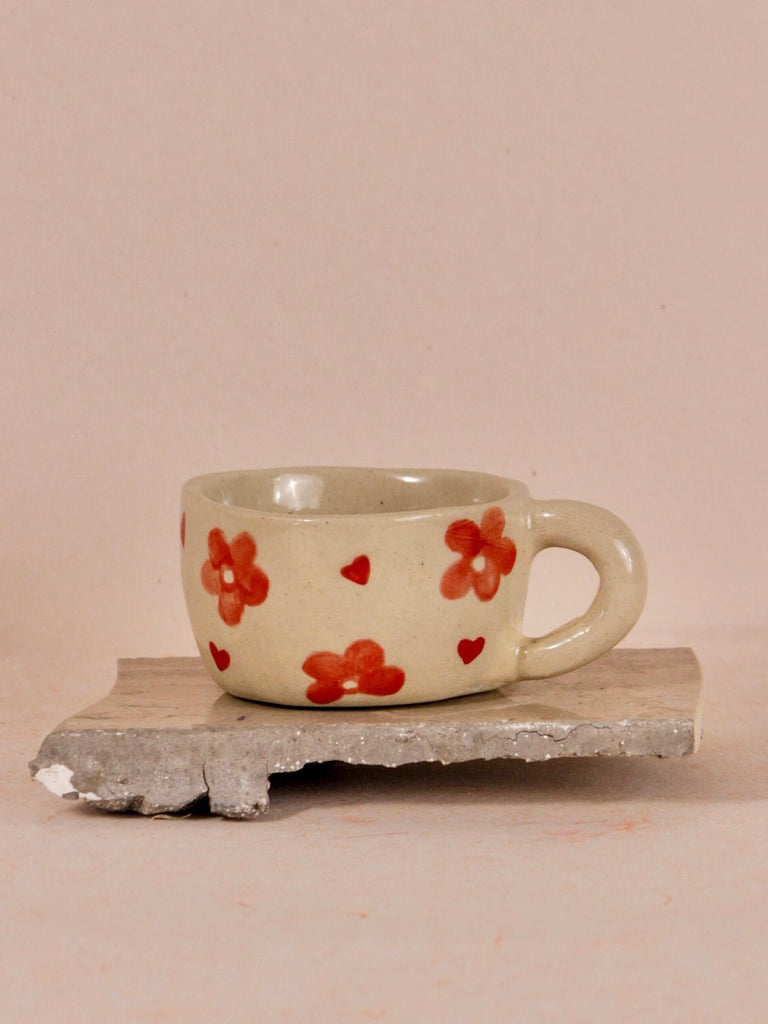 Floral Hand-painted Ceramic Coffee / Tea Cup - TOH - Our Better Planet