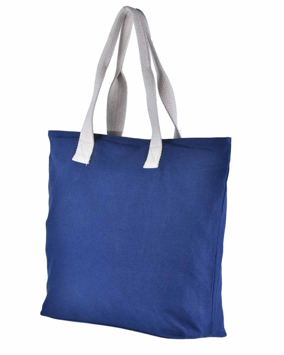 Folk Blue Canvas Tote Bag - Our Better Planet