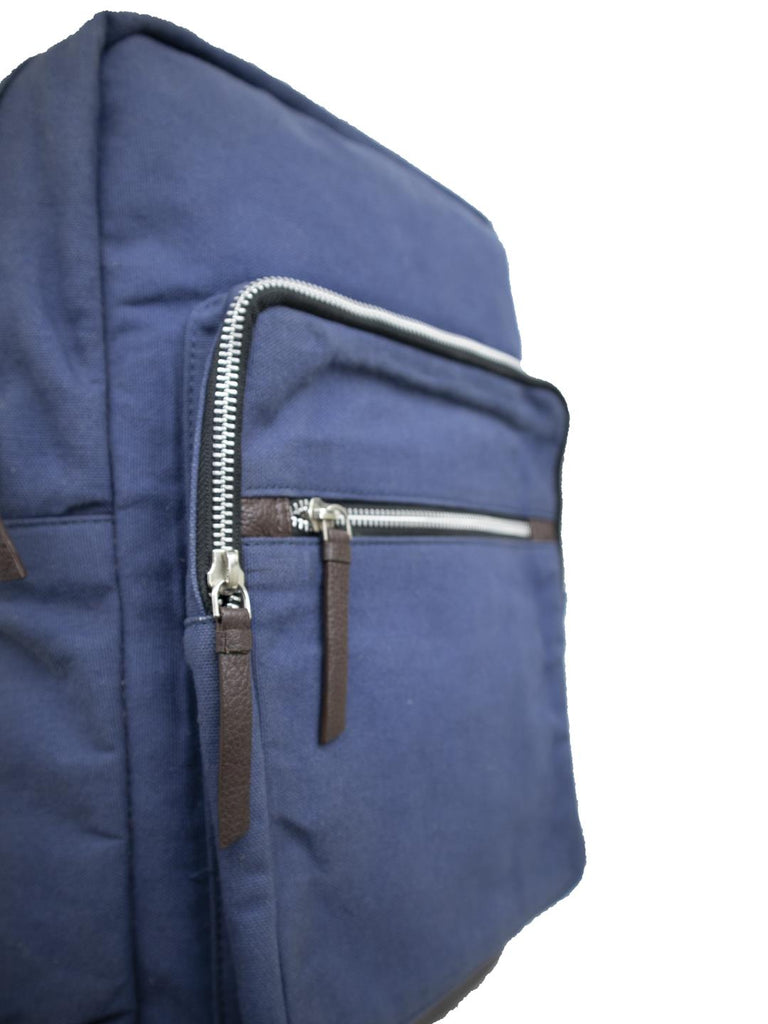 folk blue canvas urban backpack