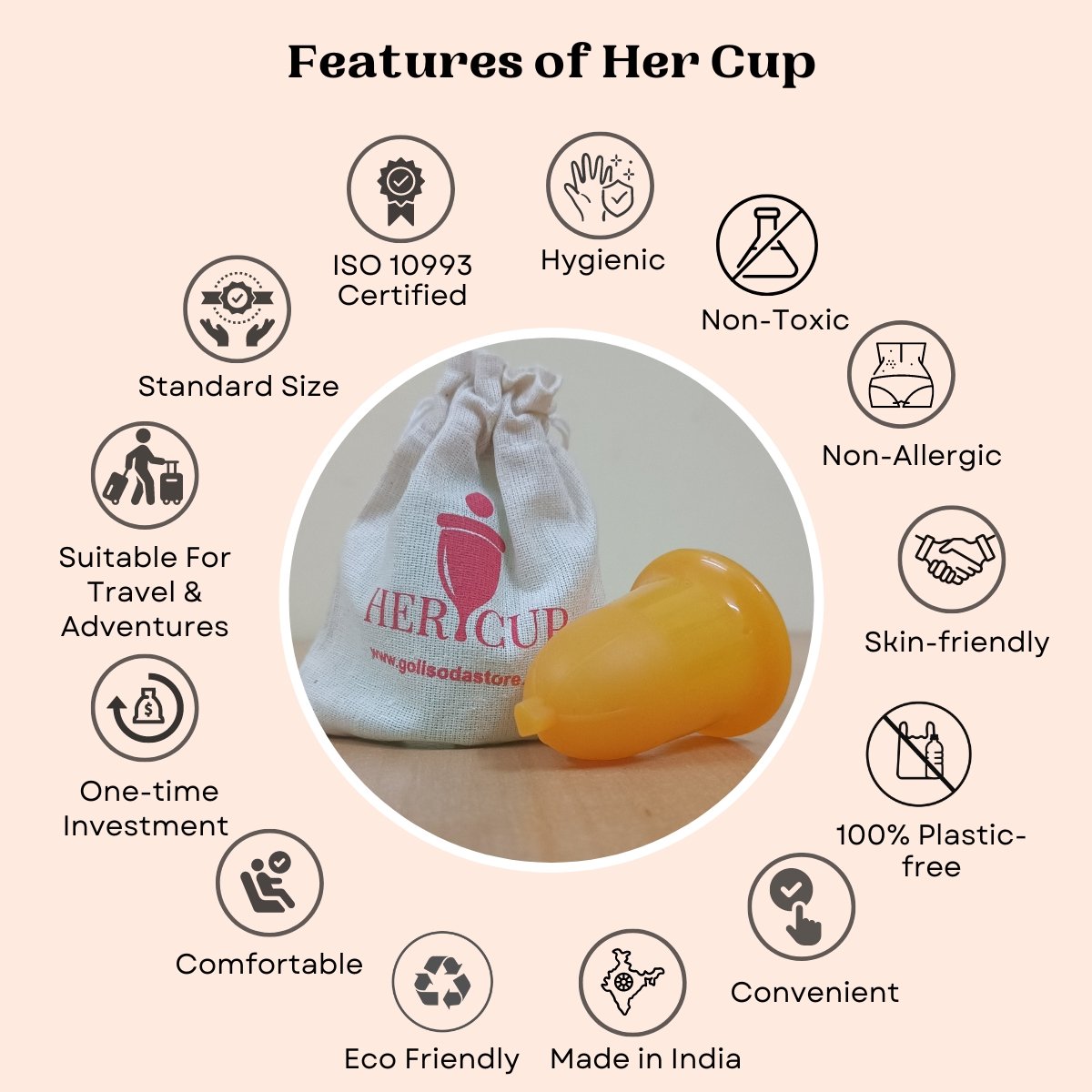 Goli Soda Her Cup Reusable Menstrual Cup for Women - Our Better Planet