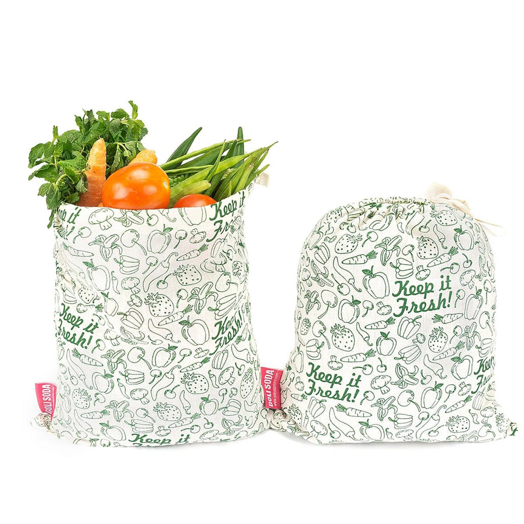 Goli Soda Keep It Fresh Reusable Cotton Produce Bags For Storage - Big - Our Better Planet
