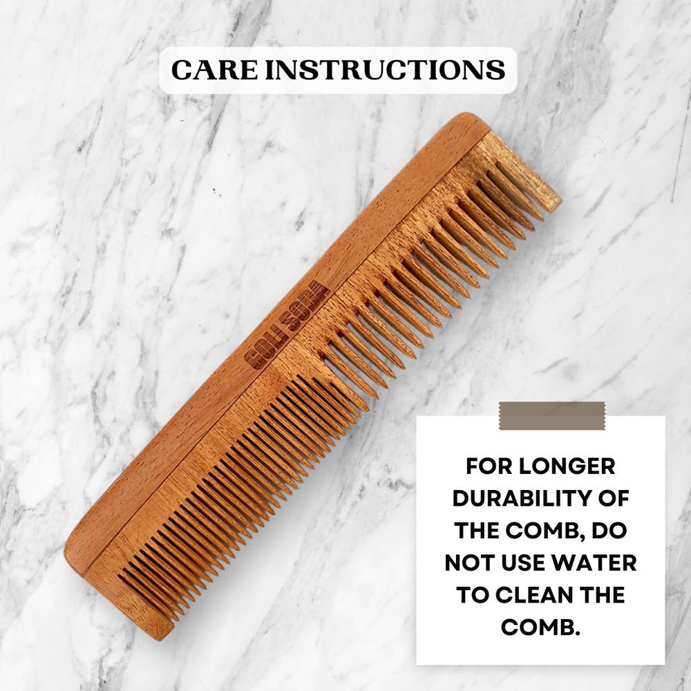 Goli Soda Neem Wood Comb - Double Tooth - Our Better Planet