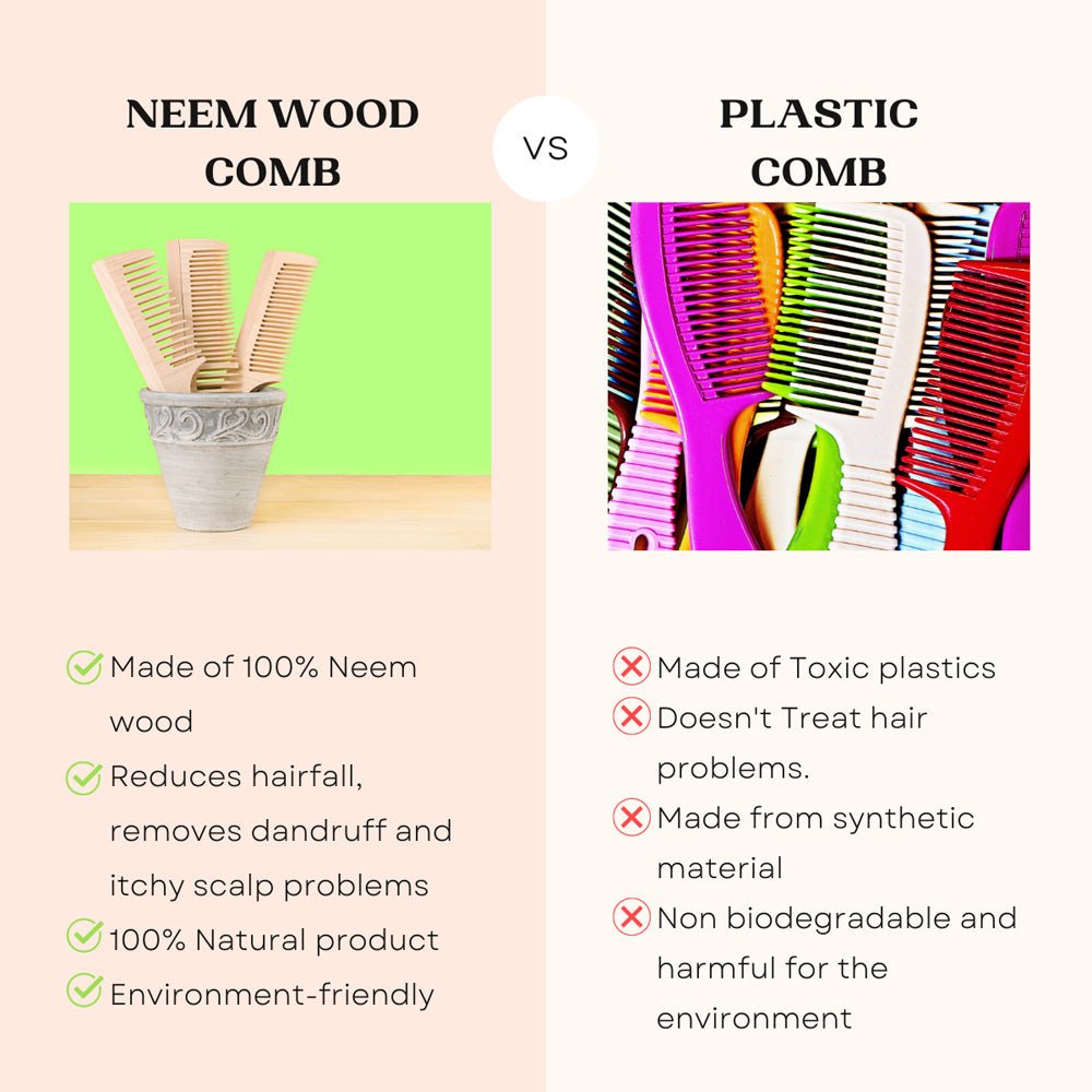Goli Soda Neem Wood Comb - Wide Tooth with Handle - Our Better Planet