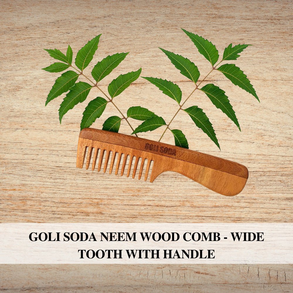 Goli Soda Neem Wood Comb - Wide Tooth with Handle - Our Better Planet