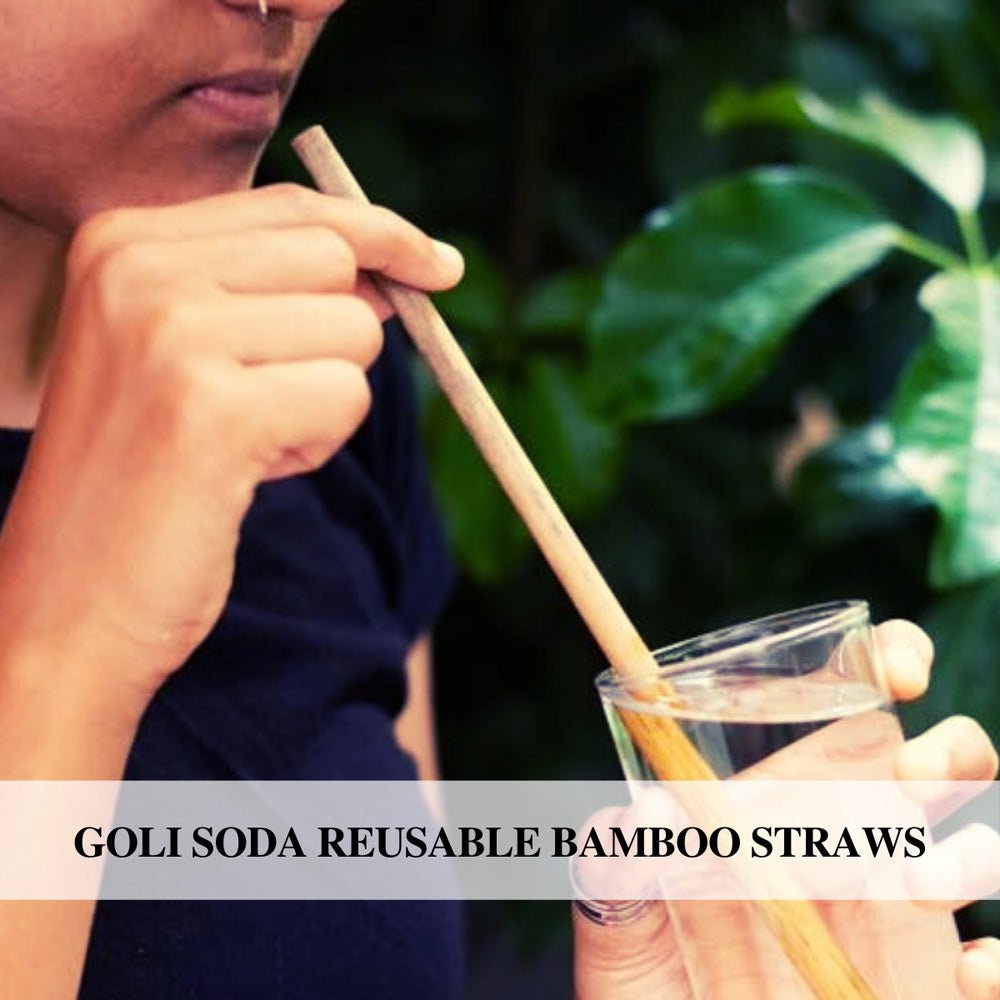 Goli Soda Reusable Bamboo Straws With Easy Carry Travel Pouch (Set of 3) - Our Better Planet