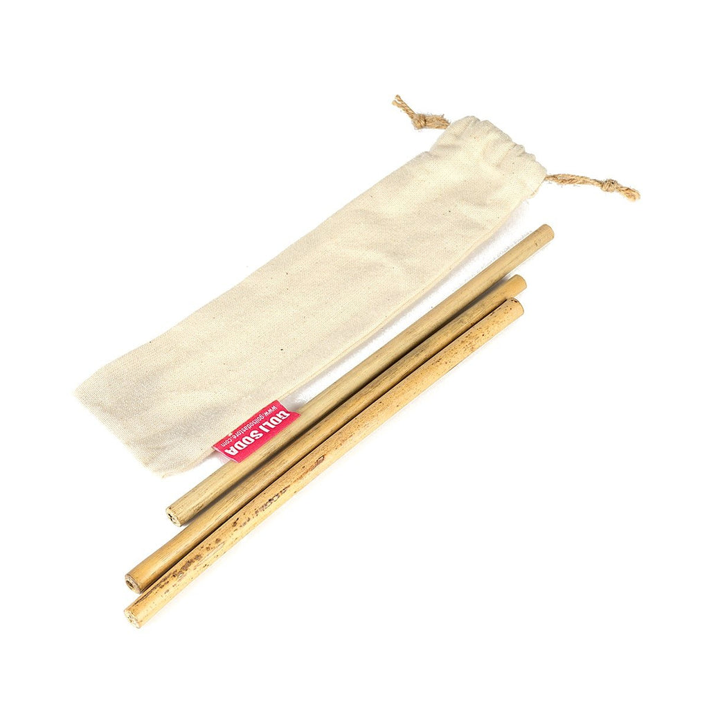Goli Soda Reusable Bamboo Straws With Easy Carry Travel Pouch (Set of 3) - Our Better Planet