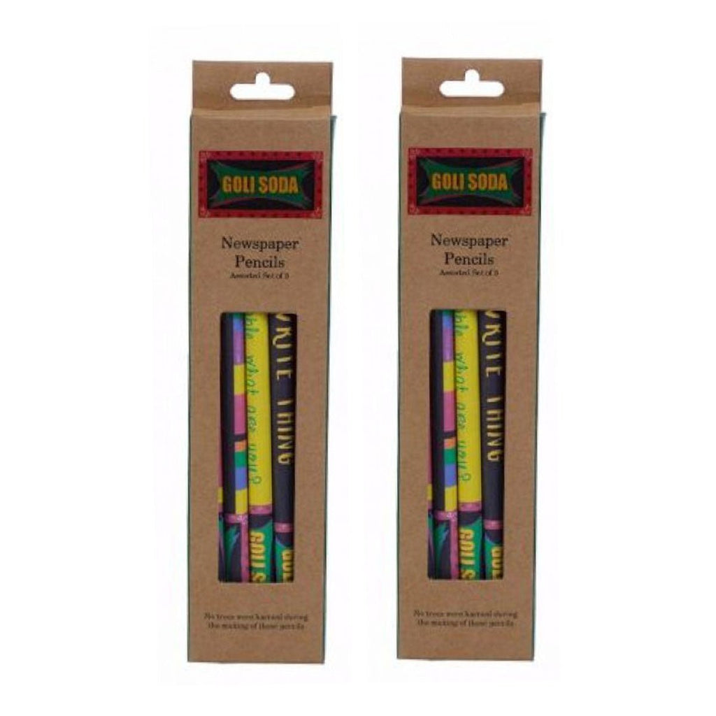 GOLI SODA Upcycled Multicolor Newspaper Pencils (Pack of 10) - Our Better Planet