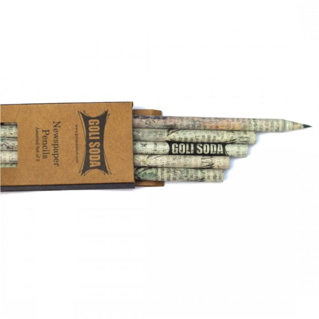 GOLI SODA Upcycled Plain Newspaper Pencils (Pack of 10) - Our Better Planet