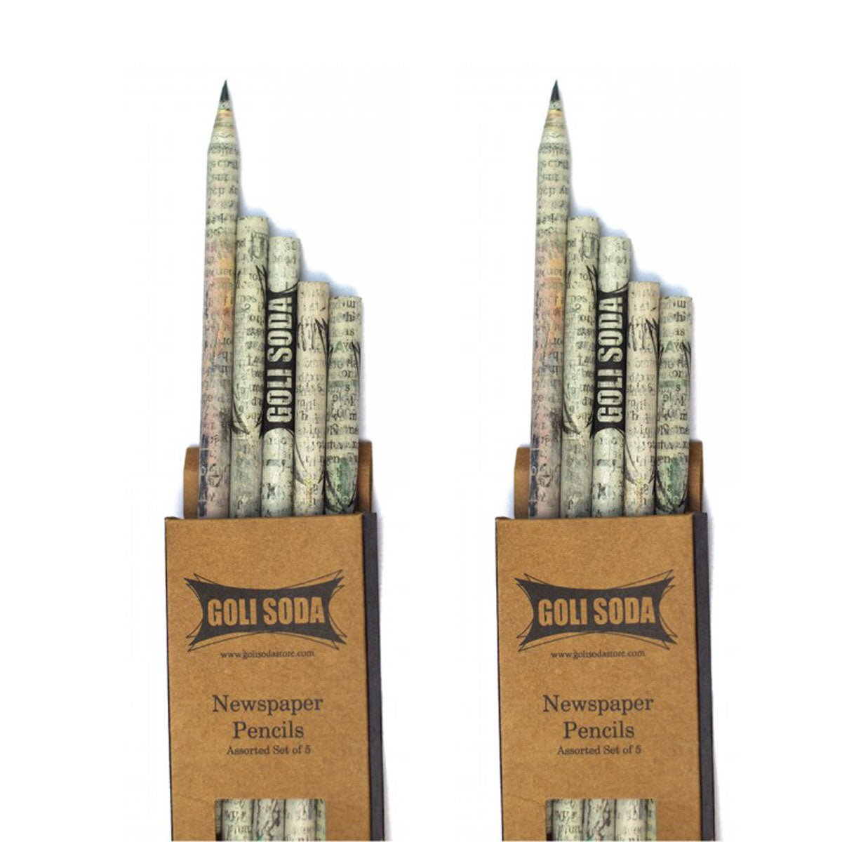 GOLI SODA Upcycled Plain Newspaper Pencils (Pack of 10) - Our Better Planet