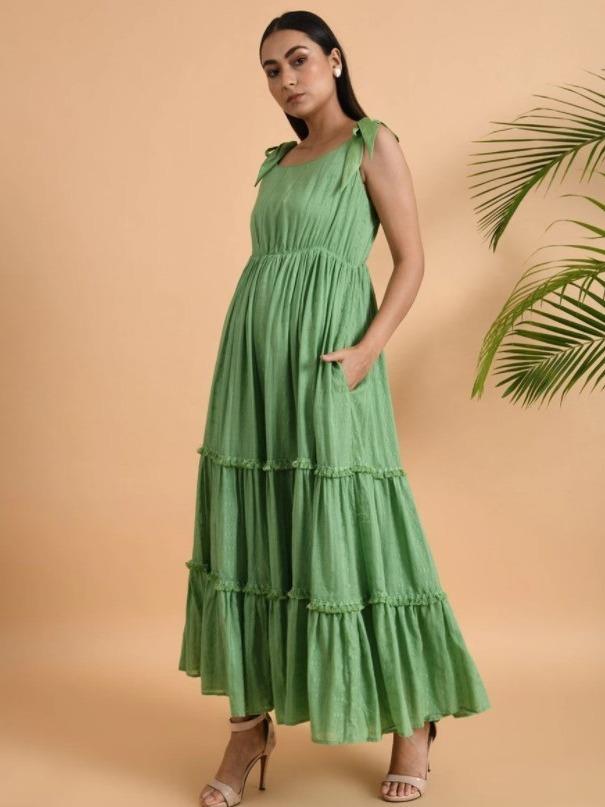 Green Cotton Maxi Dress - Our Better Planet