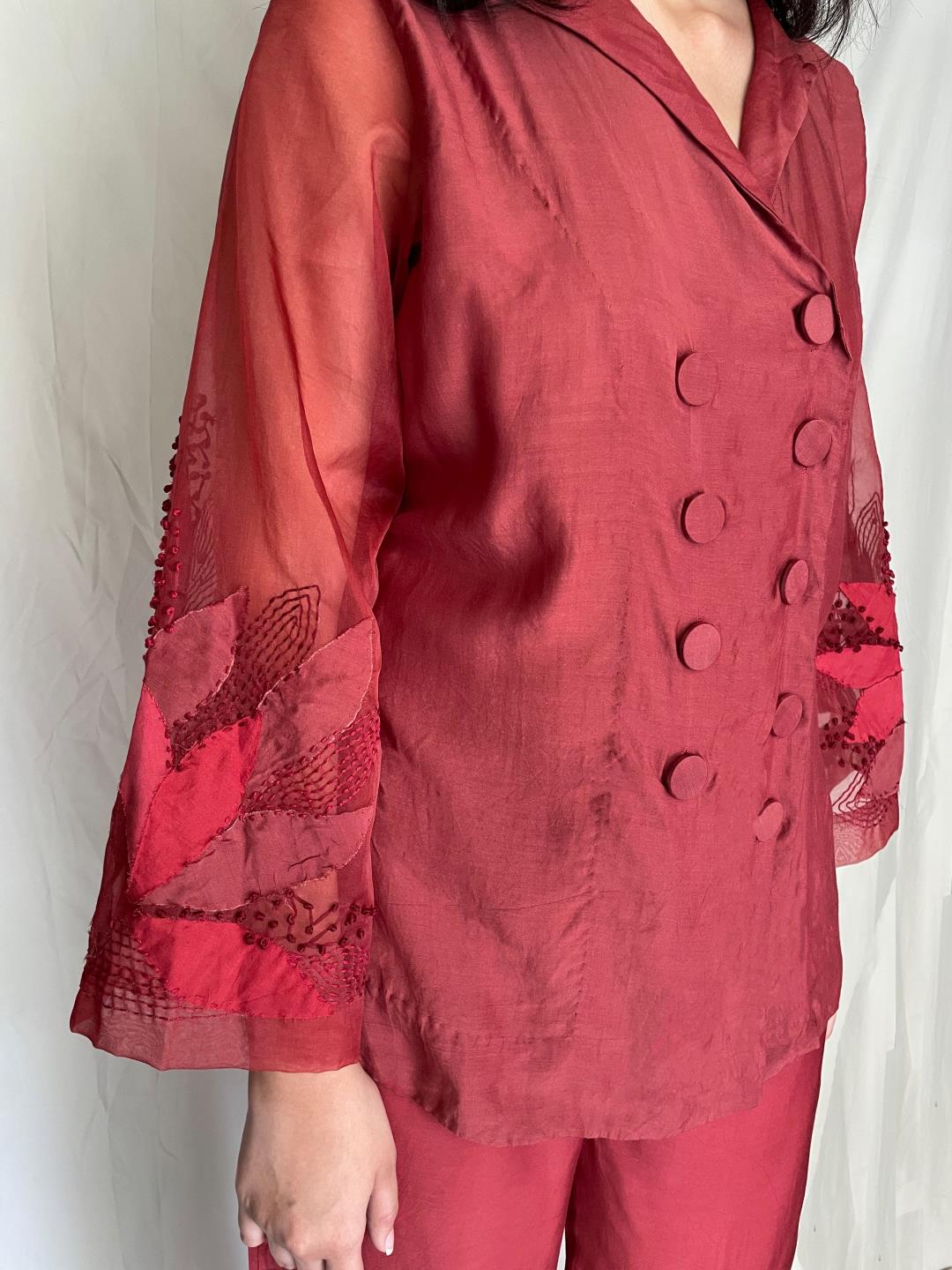 Handcrafted Double Breasted Shirt With Pants Sasha - Our Better Planet