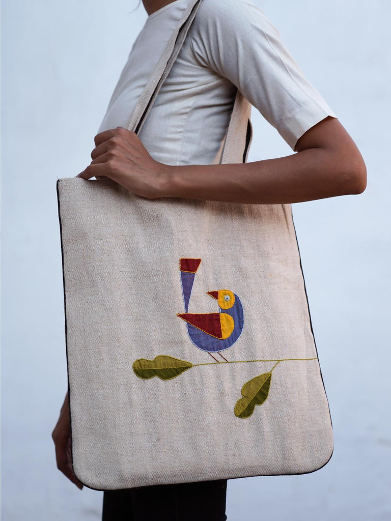 Handcrafted Jute Applique Bags /A56 - Our Better Planet