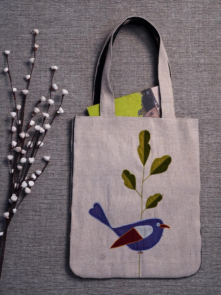 Handcrafted Jute Applique Bags /A57 - Our Better Planet