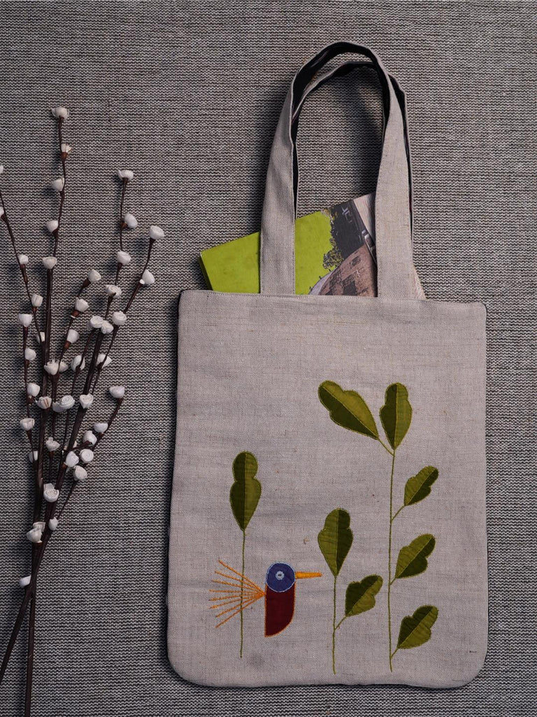 Handcrafted Jute Applique Bags /A59 - Our Better Planet