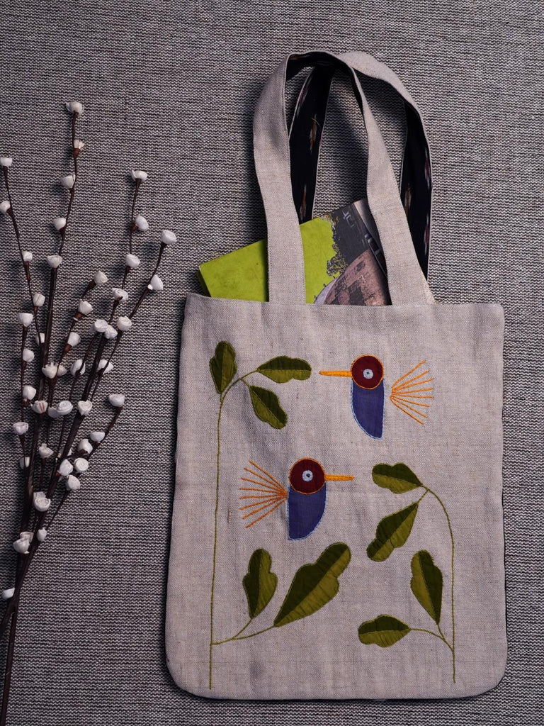 Handcrafted Jute Applique Bags /A60 - Our Better Planet