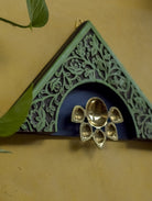 HANDPAINTED BLUE GREEN ANTIQUE BRASS PANCHARATI VINTAGE WOODEN WALLART - Our Better Planet