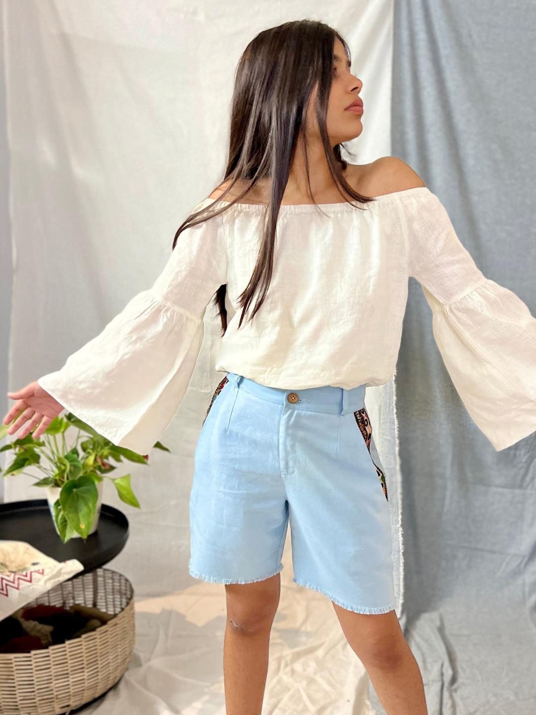 Hemp Denim Patchwork Shorts - Our Better Planet